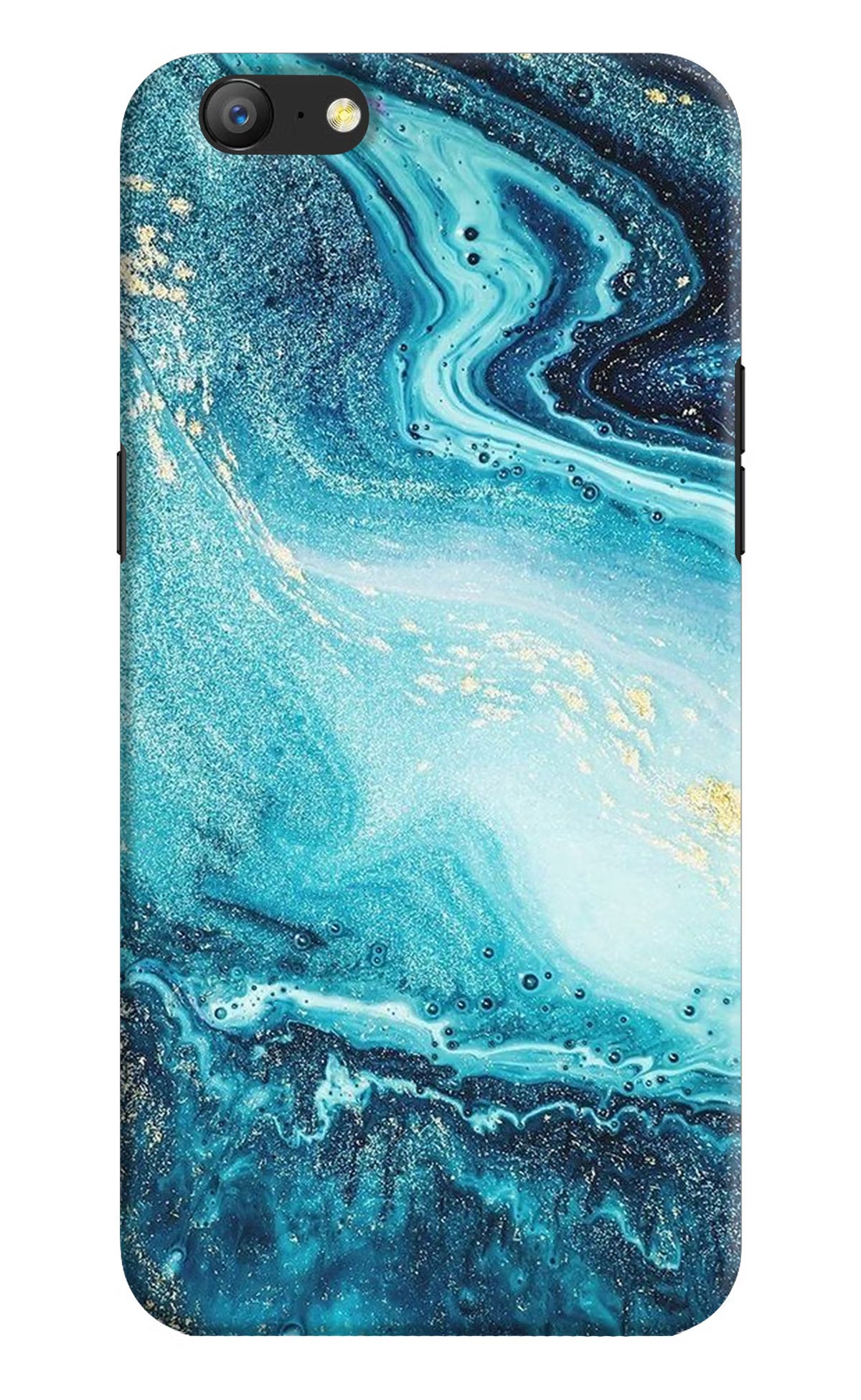 Blue Glitter Marble Oppo A57 Hard Case Back Cover by Casekaro