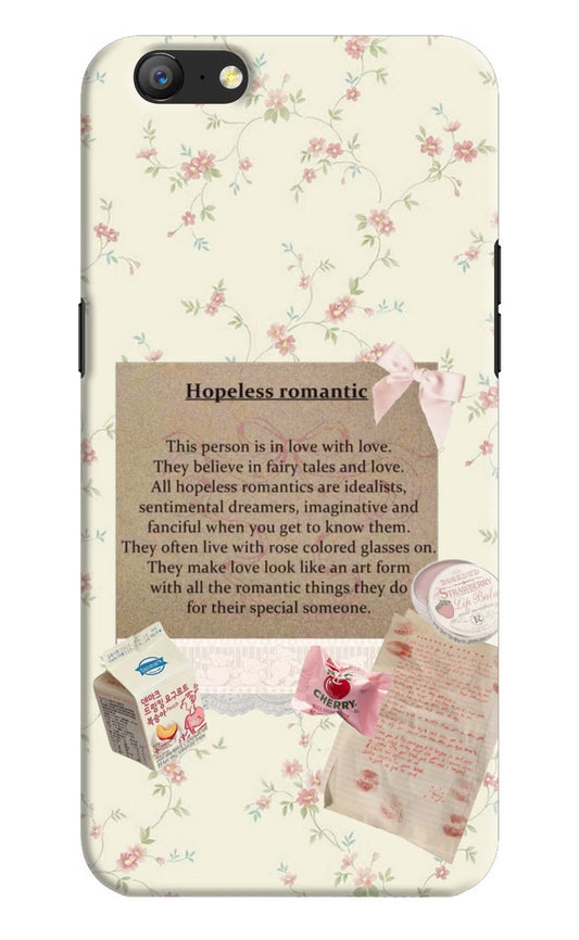 Hopeless Romantic Oppo A57 Hard Case Back Cover by Casekaro