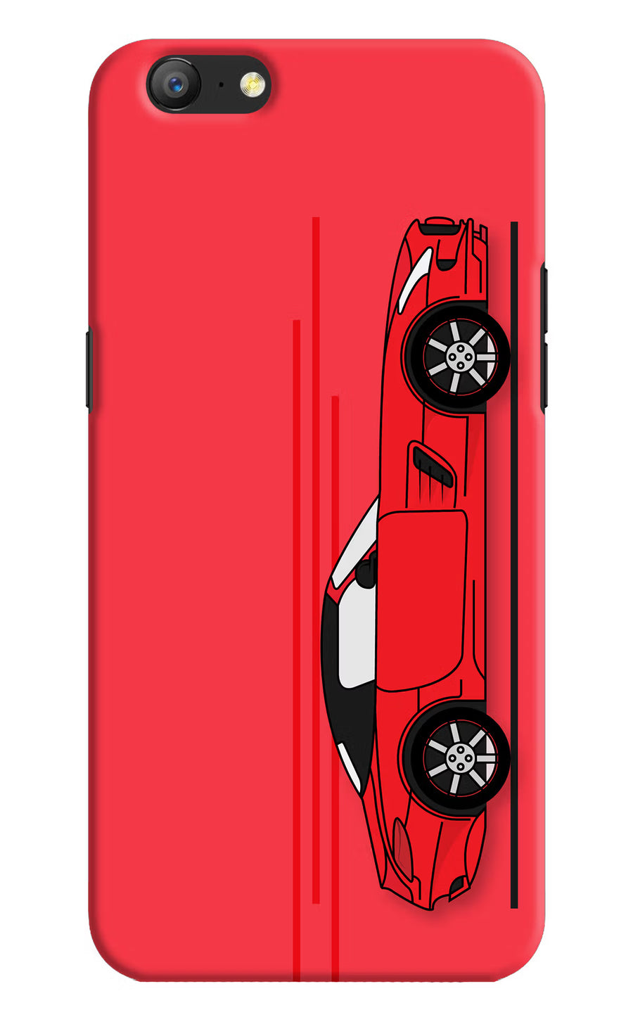 Red Velocity Oppo A57 Back Cover, Hard case