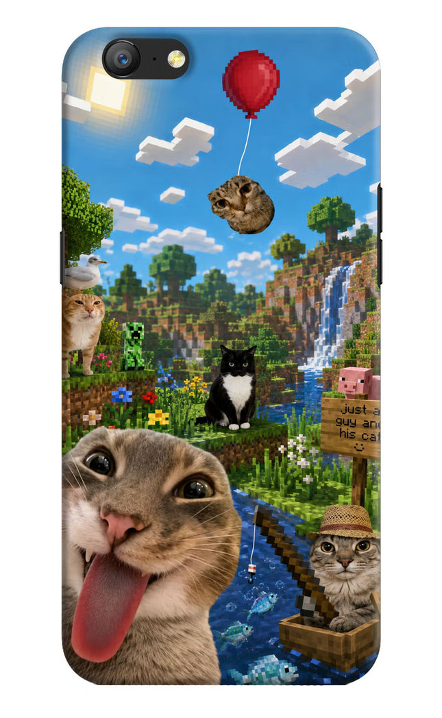Minecraft Cat Chaos Oppo A57 Hard Case Back Cover by Casekaro