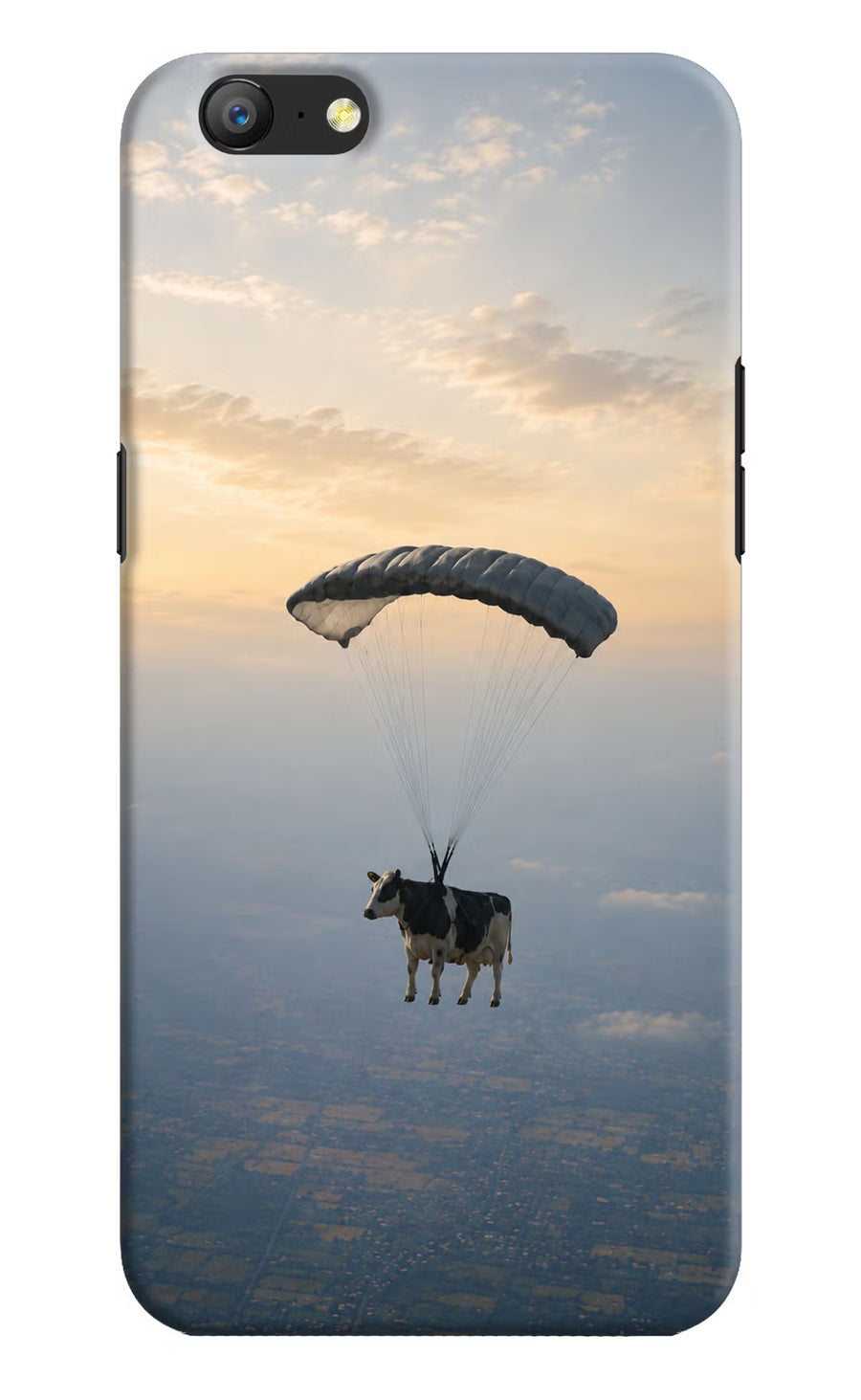 Skydiving Cow Oppo A57 Back Cover, Hard case