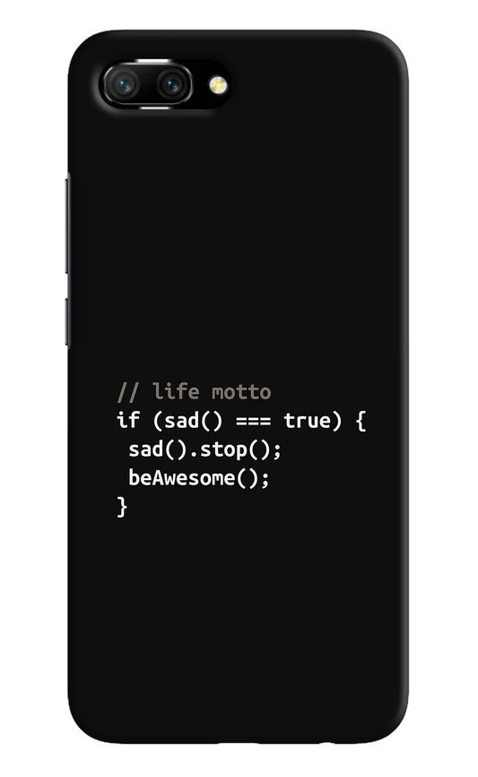 Life Motto Code Honor 10 Hard Case Back Cover by Casekaro