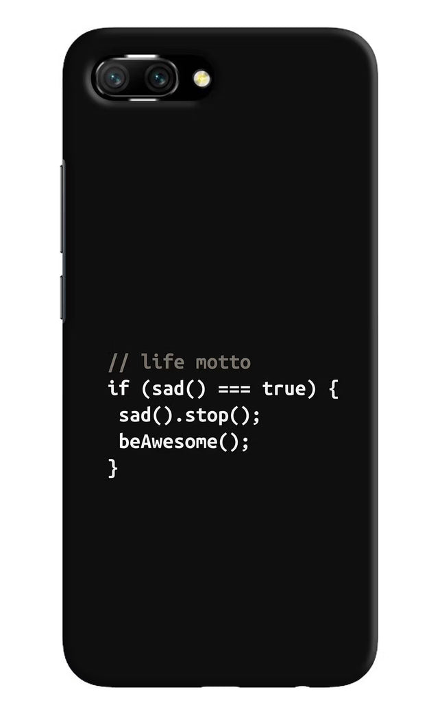 Life Motto Code Honor 10 Hard Case Back Cover by Casekaro