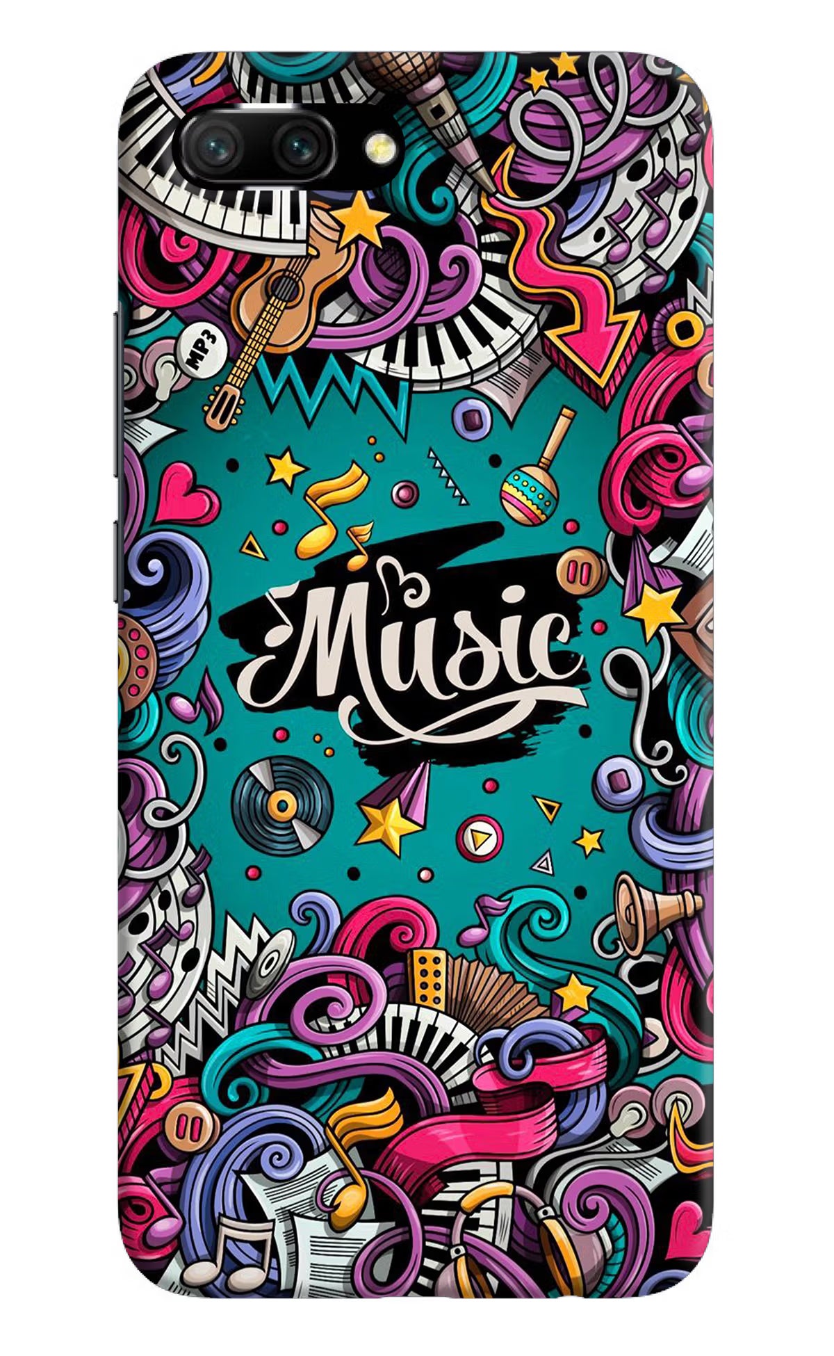 Music Graffiti Honor 10 Hard Case Back Cover by Casekaro