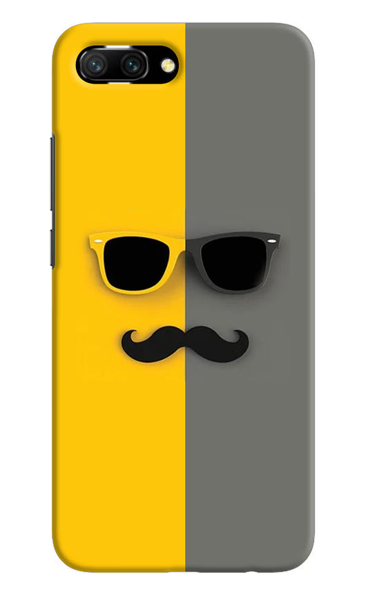 Sunglasses with Mustache Honor 10 Hard Case Back Cover by Casekaro