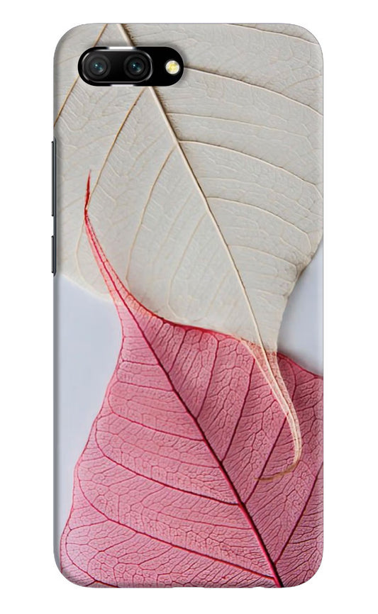 White Pink Leaf Honor 10 Hard Case Back Cover by Casekaro
