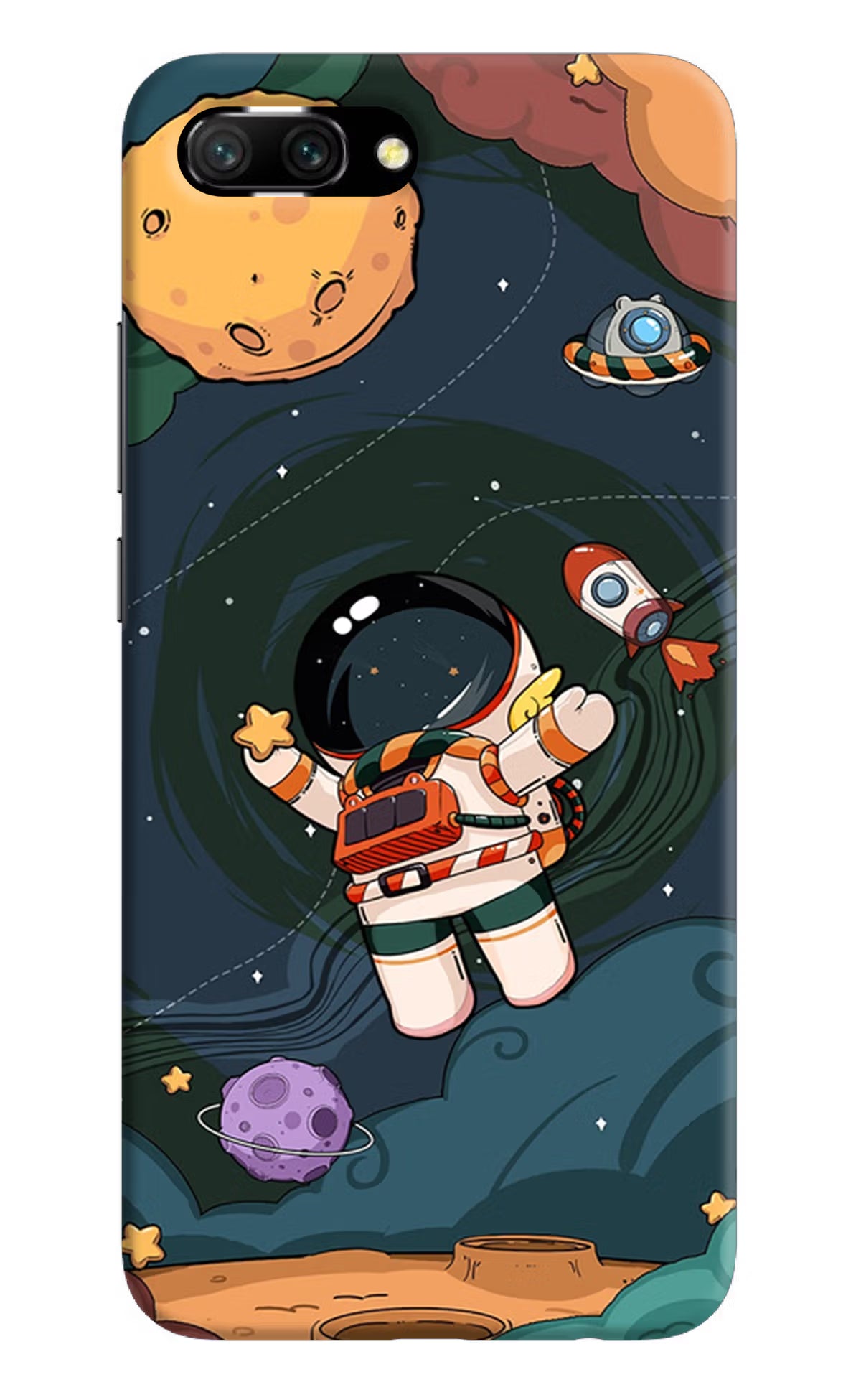 Cartoon Astronaut Honor 10 Hard Case Back Cover by Casekaro