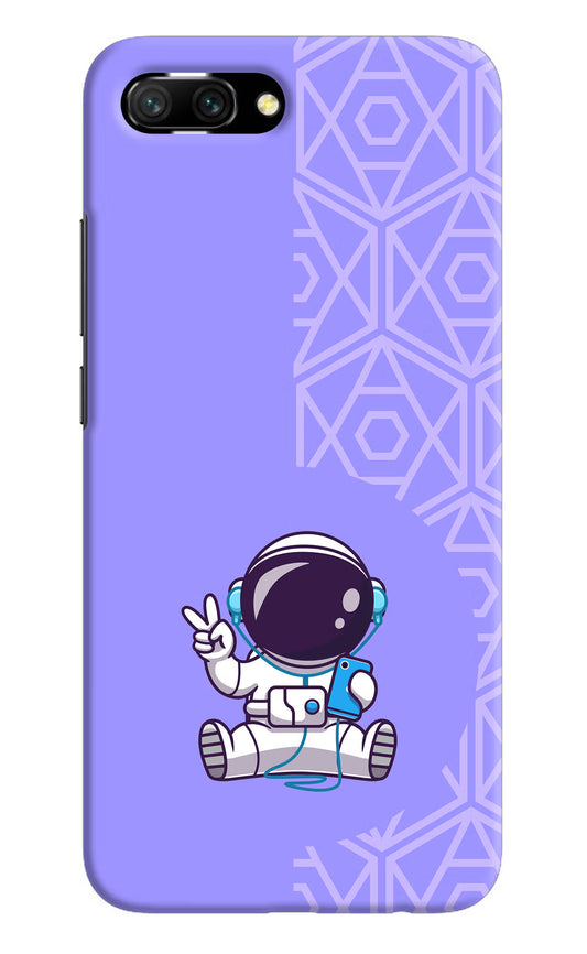 Cute Astronaut Chilling Honor 10 Hard Case Back Cover by Casekaro