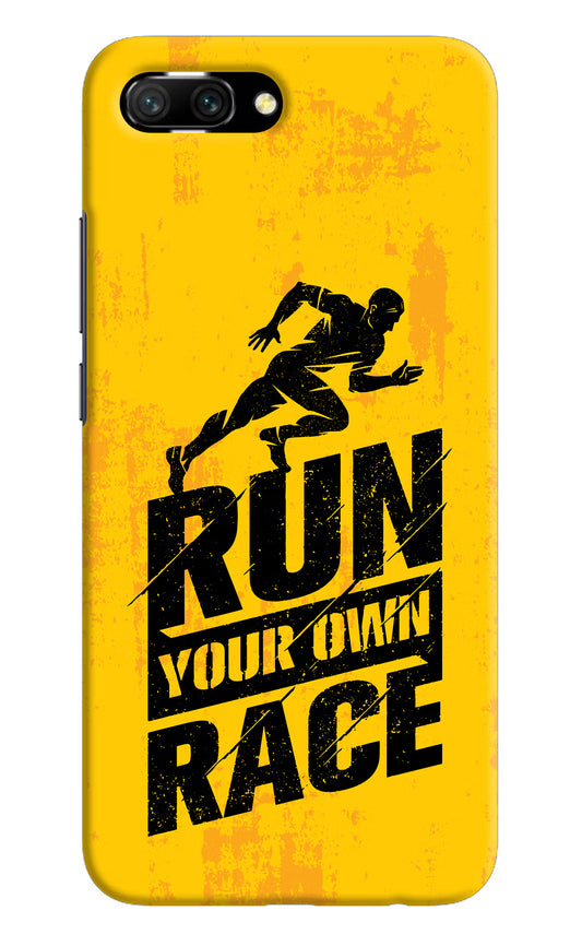 Run Your Own Race Honor 10 Hard Case Back Cover by Casekaro