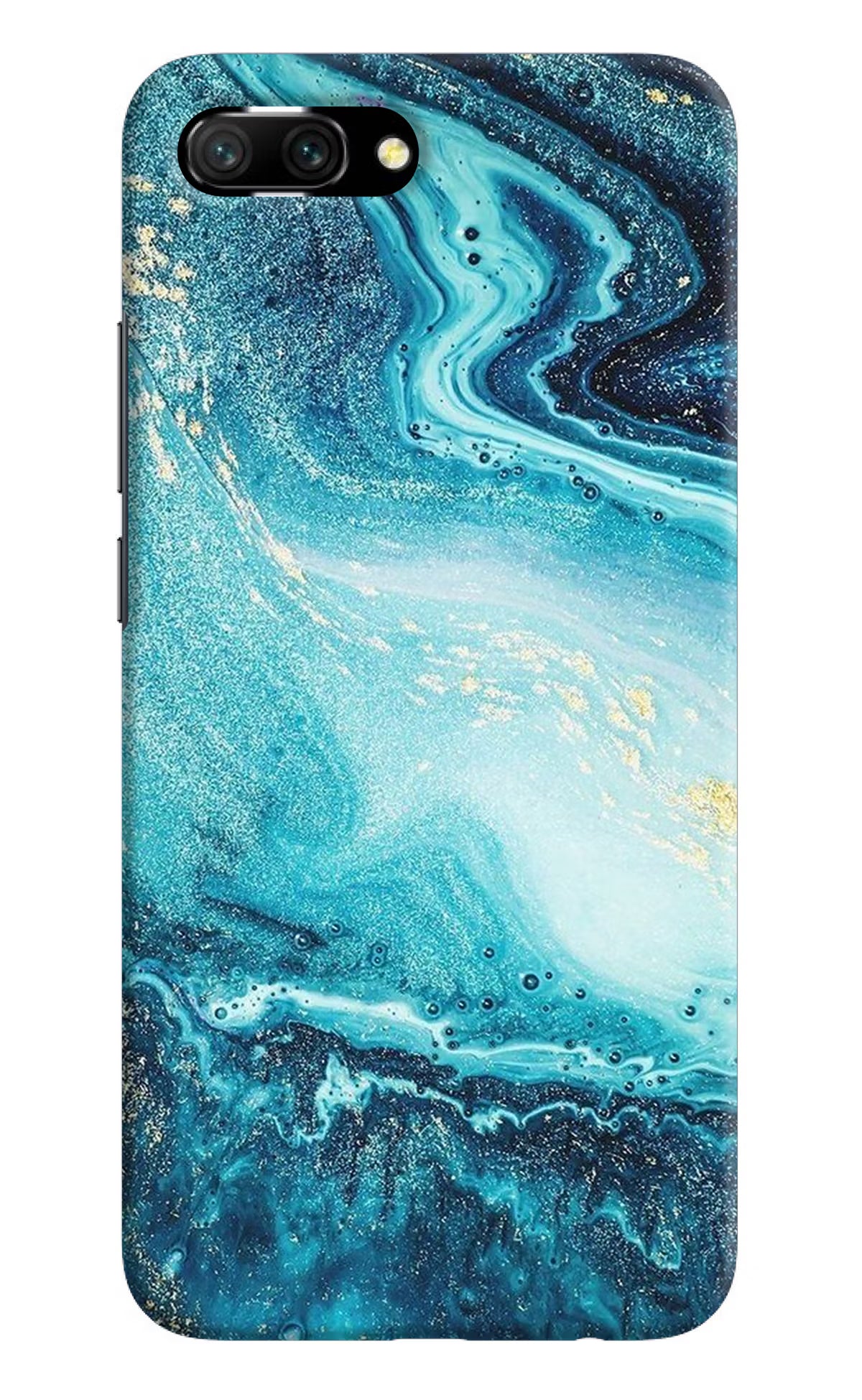 Blue Glitter Marble Honor 10 Hard Case Back Cover by Casekaro