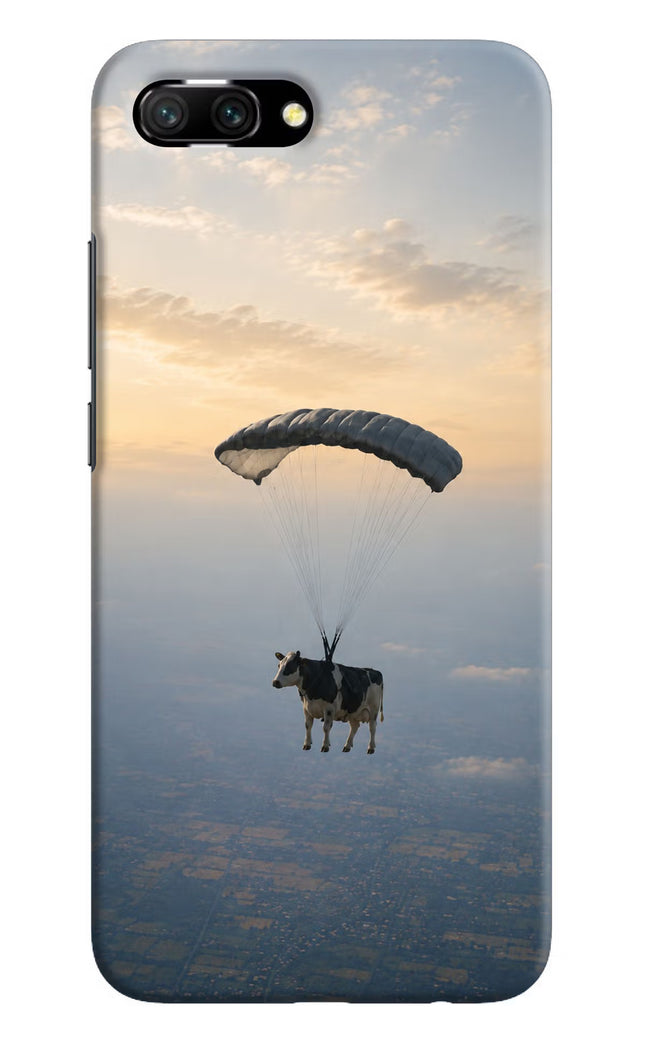 Skydiving Cow Honor 10 Hard Case Back Cover by Casekaro