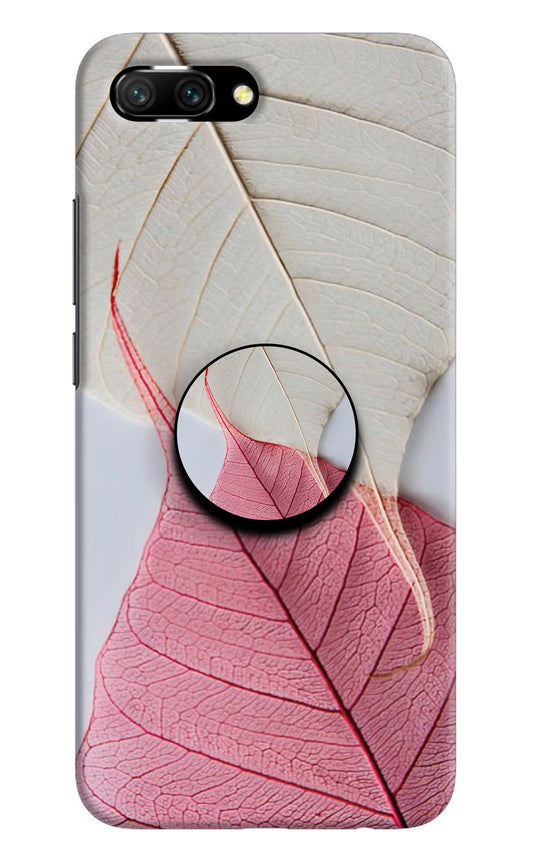 White Pink Leaf Honor 10 Pop Case by Casekaro