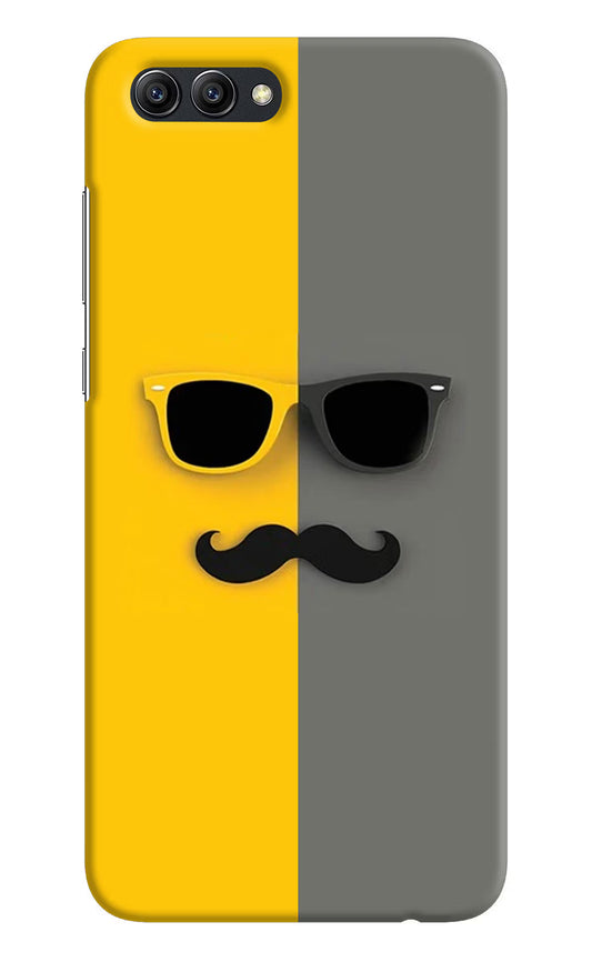 Sunglasses with Mustache Honor View 10 Hard Case Back Cover by Casekaro