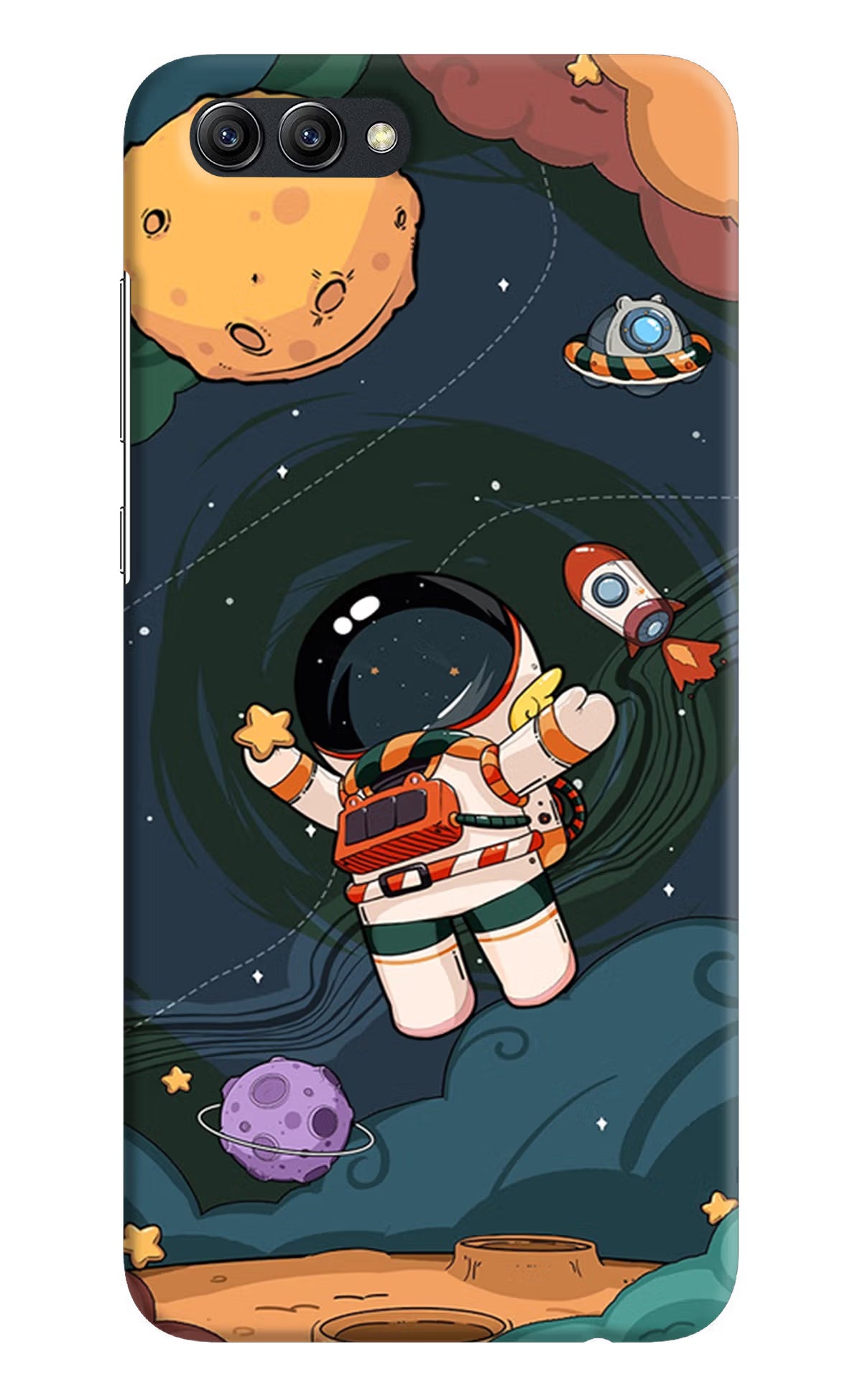 Cartoon Astronaut Honor View 10 Hard Case Back Cover by Casekaro