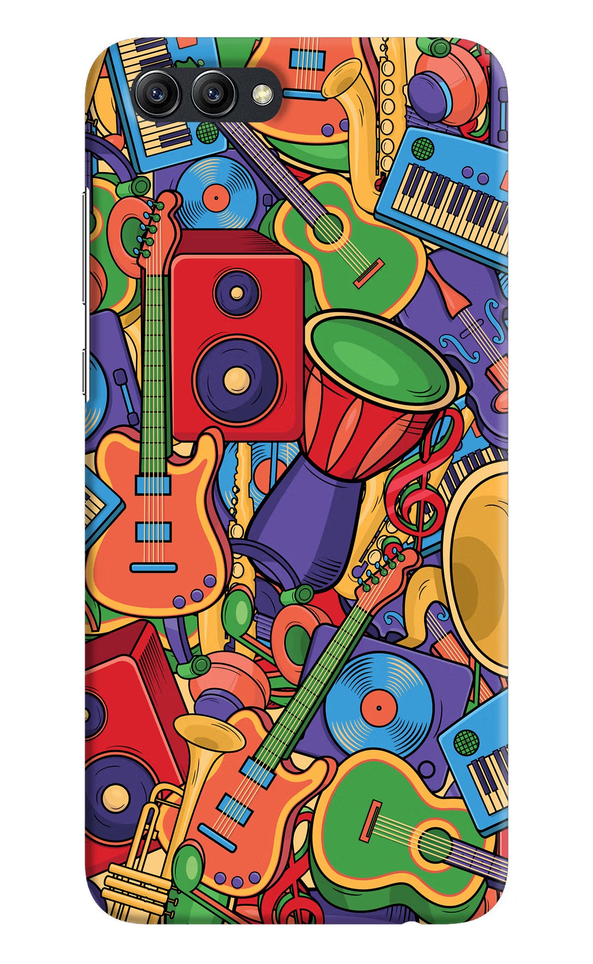 Music Instrument Doodle Honor View 10 Hard Case Back Cover by Casekaro