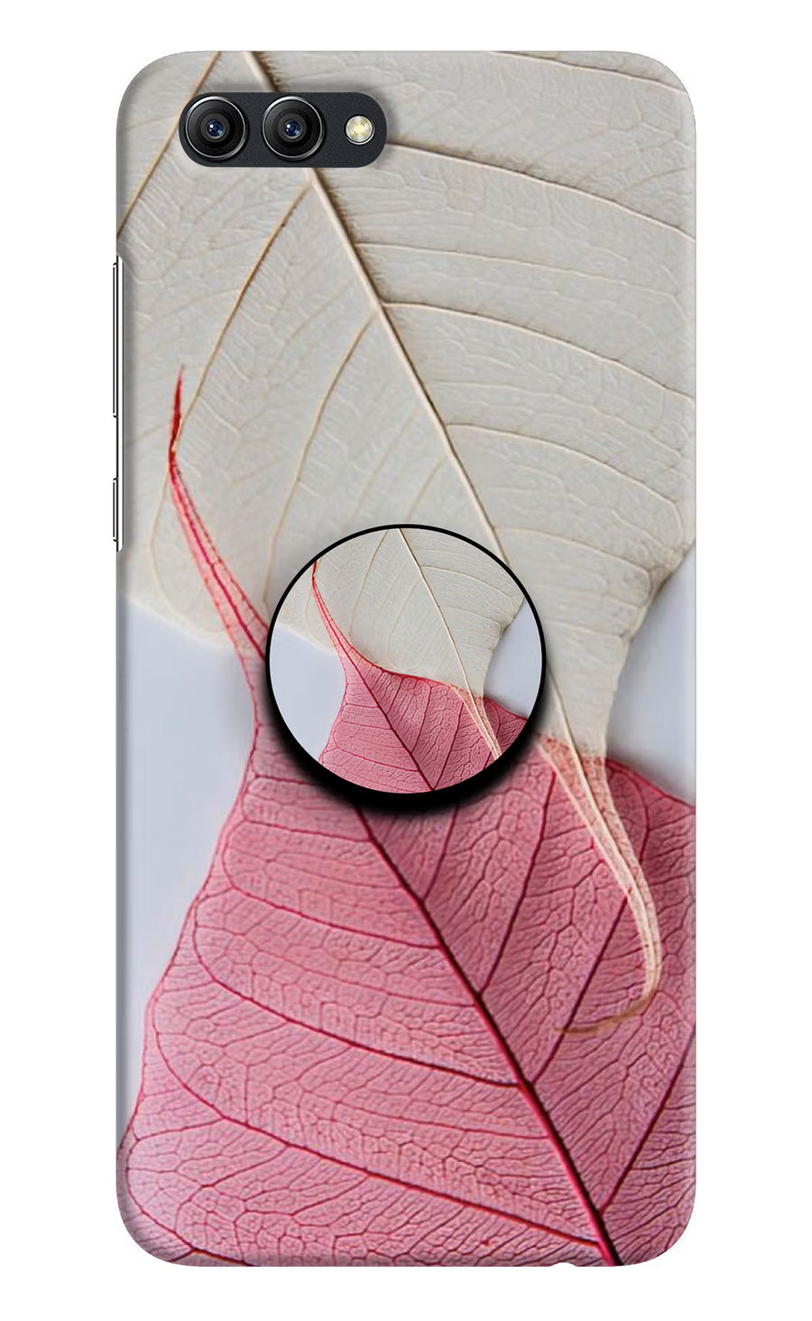 White Pink Leaf Honor View 10 Pop Case, Hard case