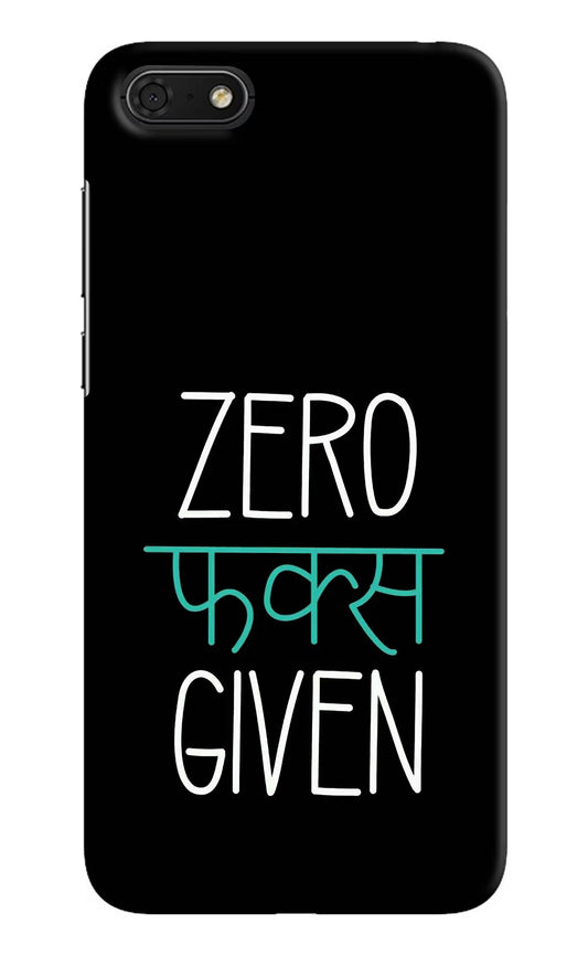 Zero Fucks Given Honor 7S Hard Case Back Cover by Casekaro