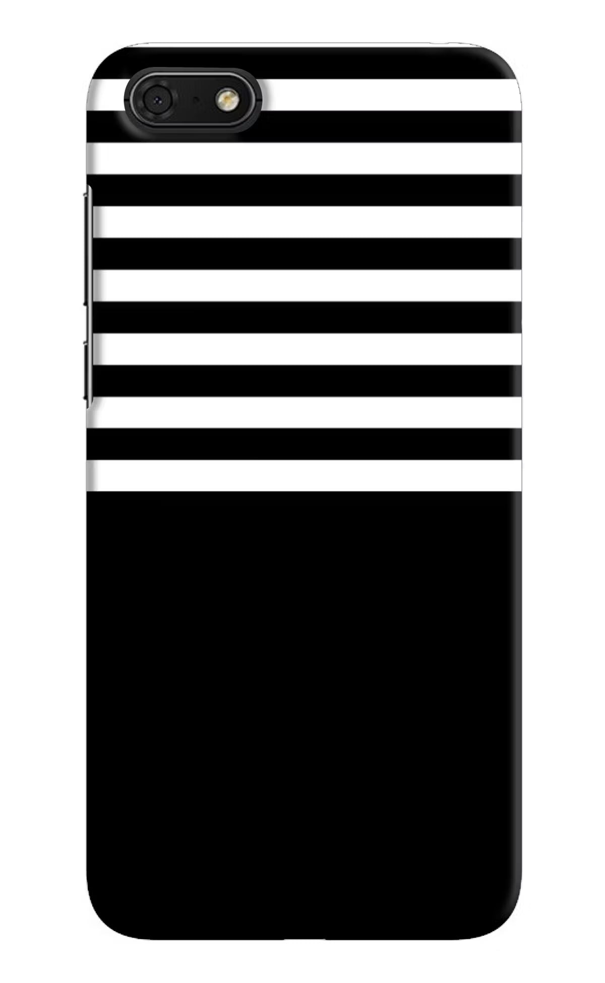 Black and White Print Honor 7S Hard Case Back Cover by Casekaro