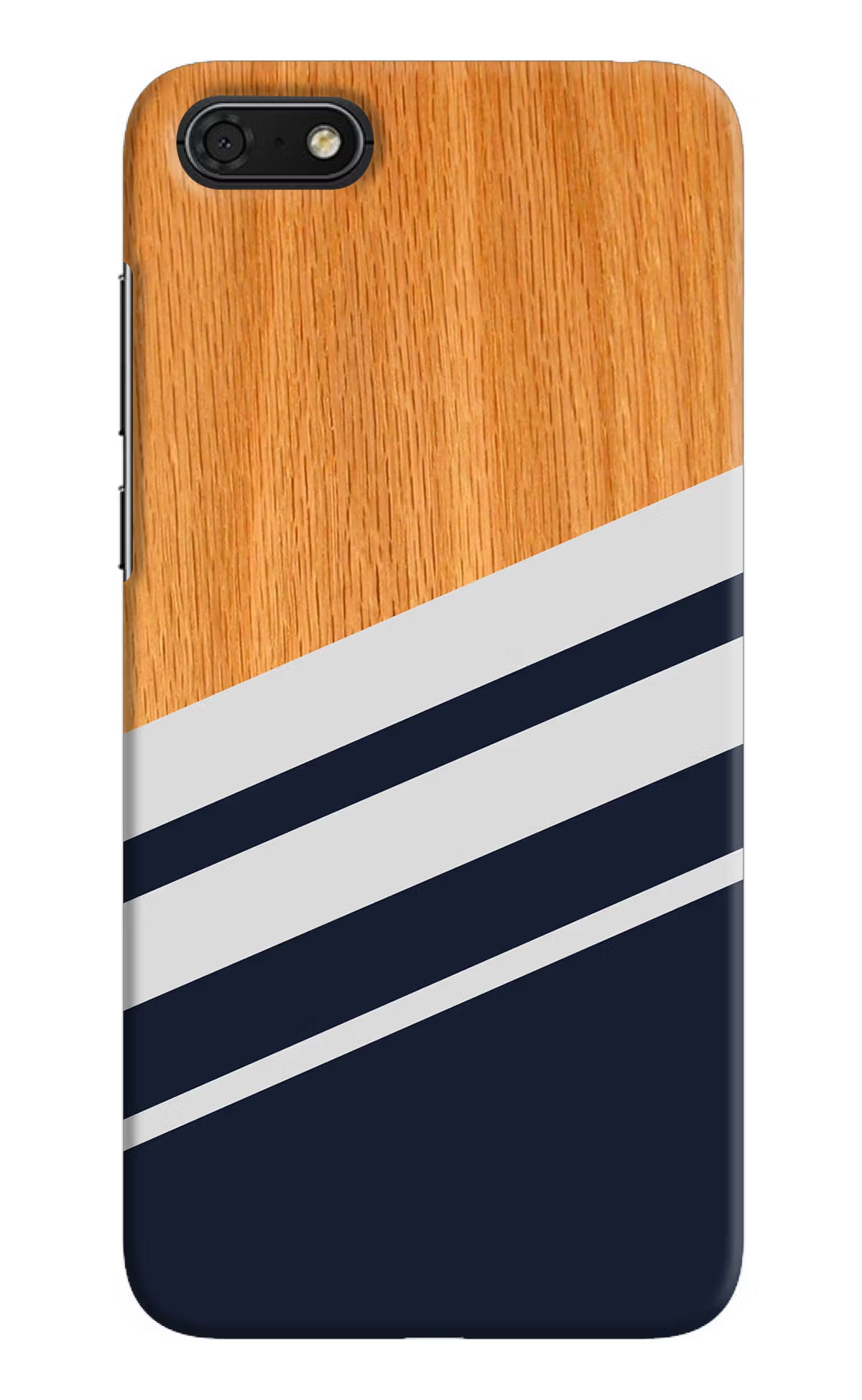 Blue and white wooden Honor 7S Hard Case Back Cover by Casekaro