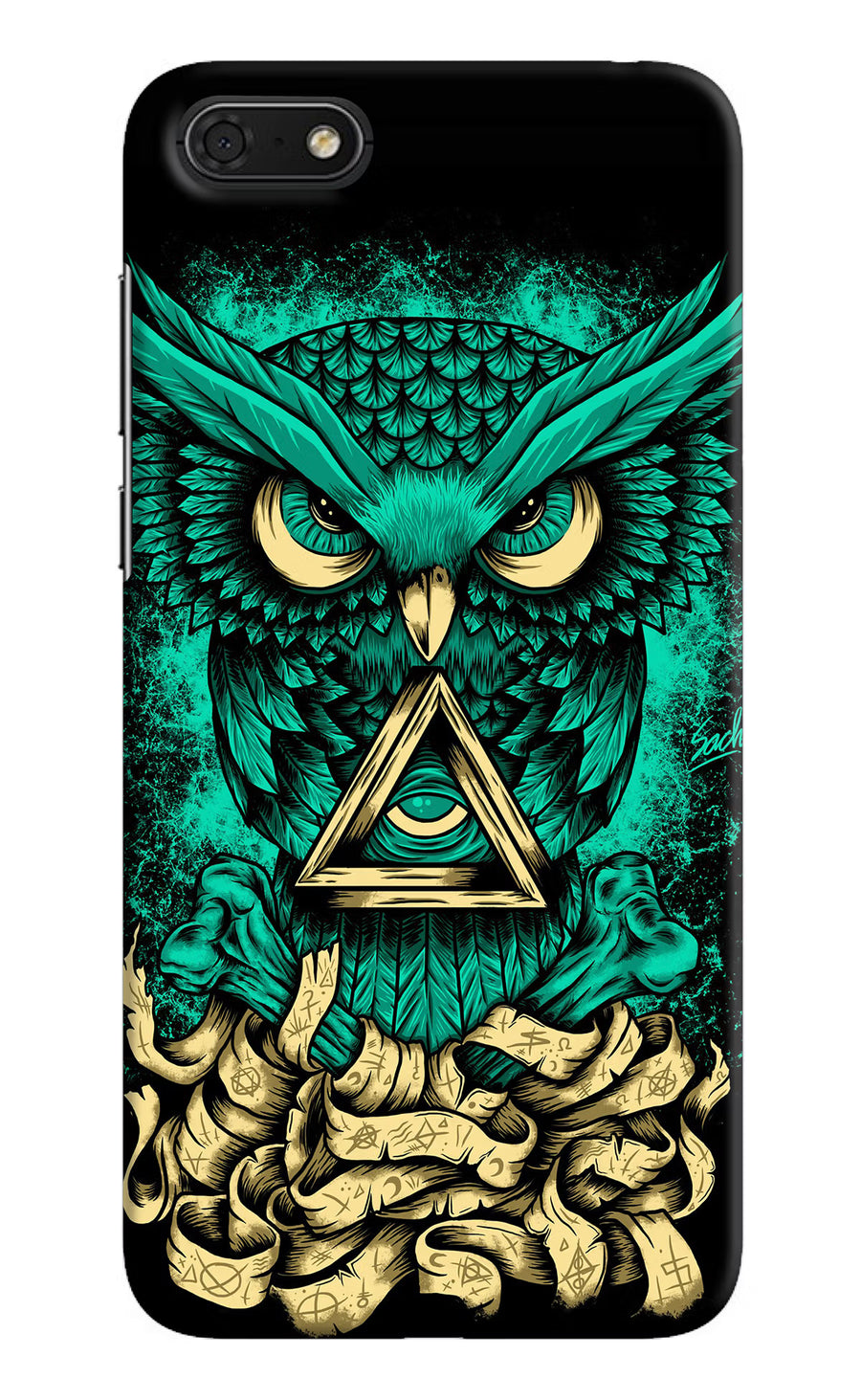 Green Owl Honor 7S Back Cover, Hard case