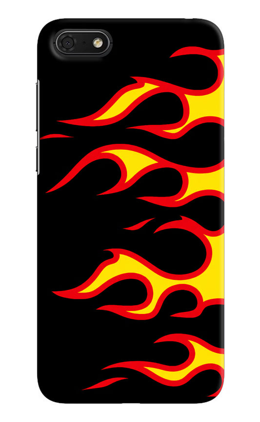 Side Sweep Flames Honor 7S Hard Case Back Cover by Casekaro