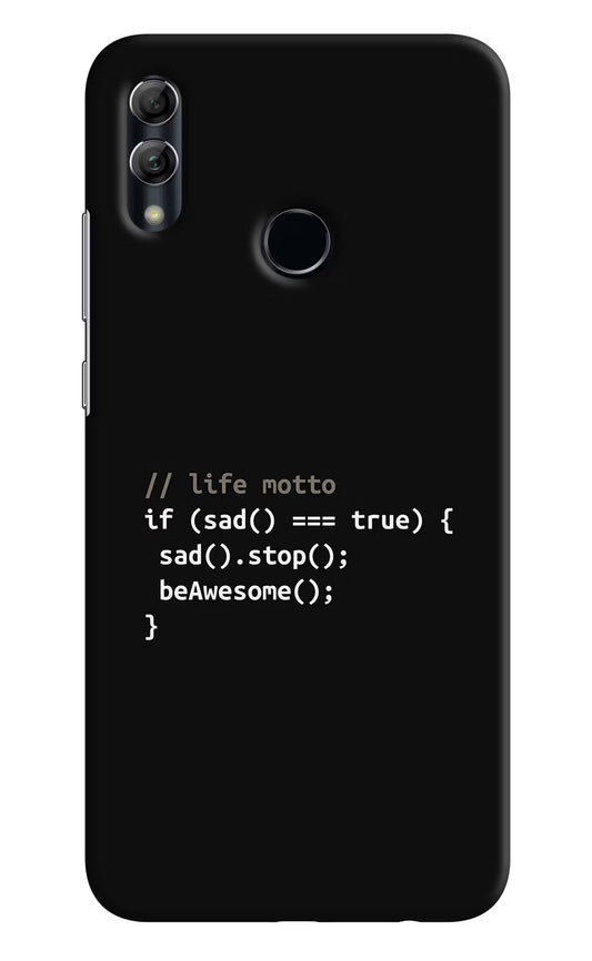 Life Motto Code Honor 10 Lite Hard Case Back Cover by Casekaro