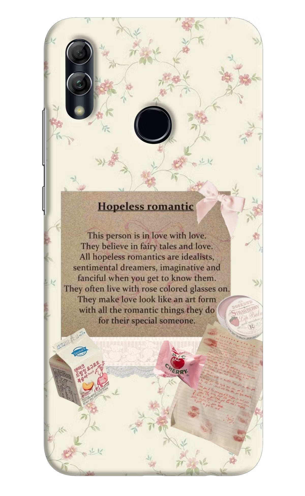 Hopeless Romantic Honor 10 Lite Hard Case Back Cover by Casekaro
