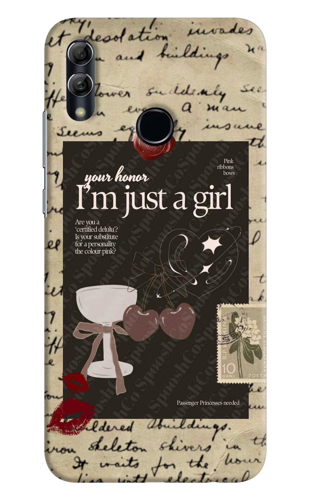 I am just a girl Honor 10 Lite Hard Case Back Cover by Casekaro