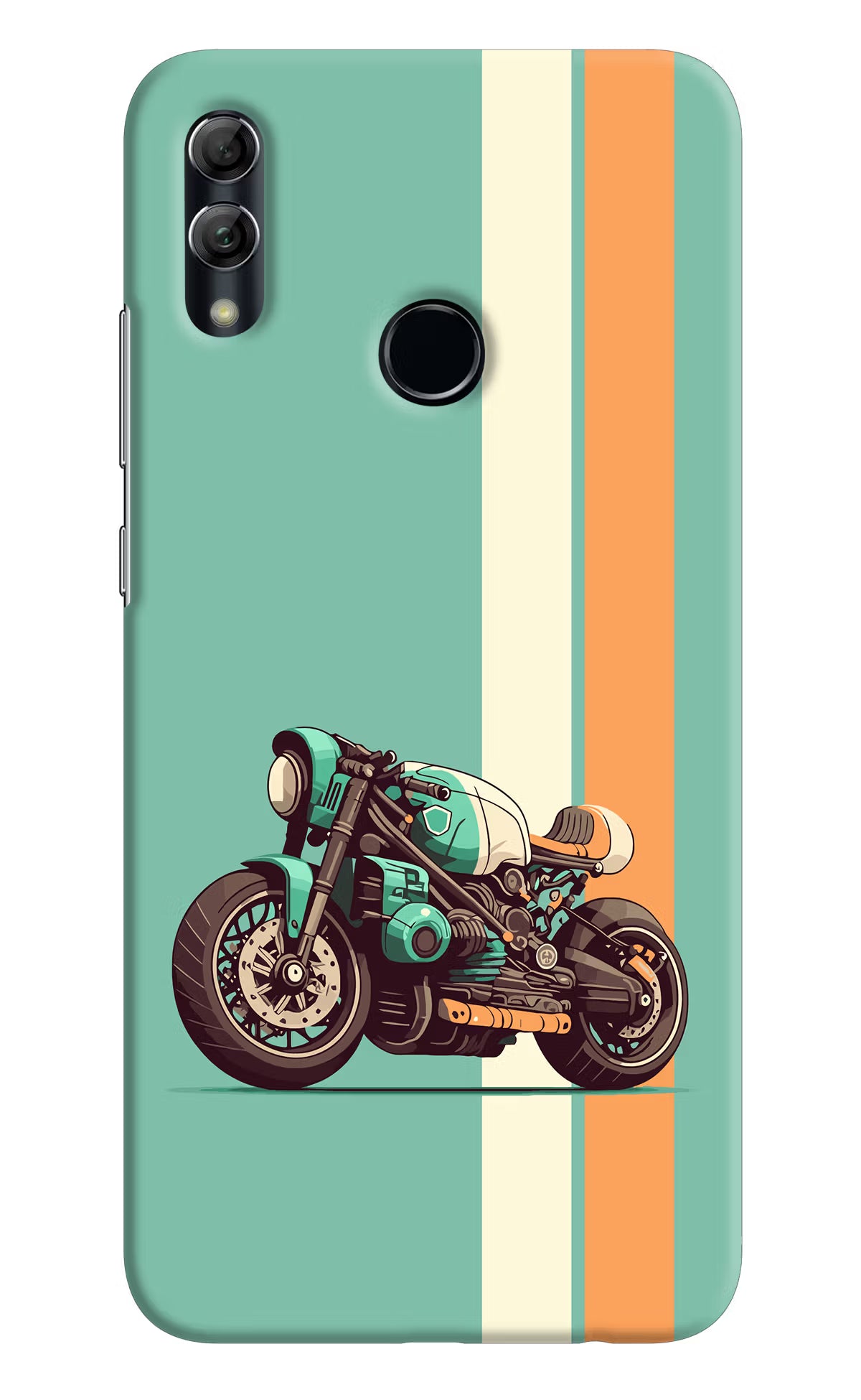 Striped Moto Drift Honor 10 Lite Hard Case Back Cover by Casekaro