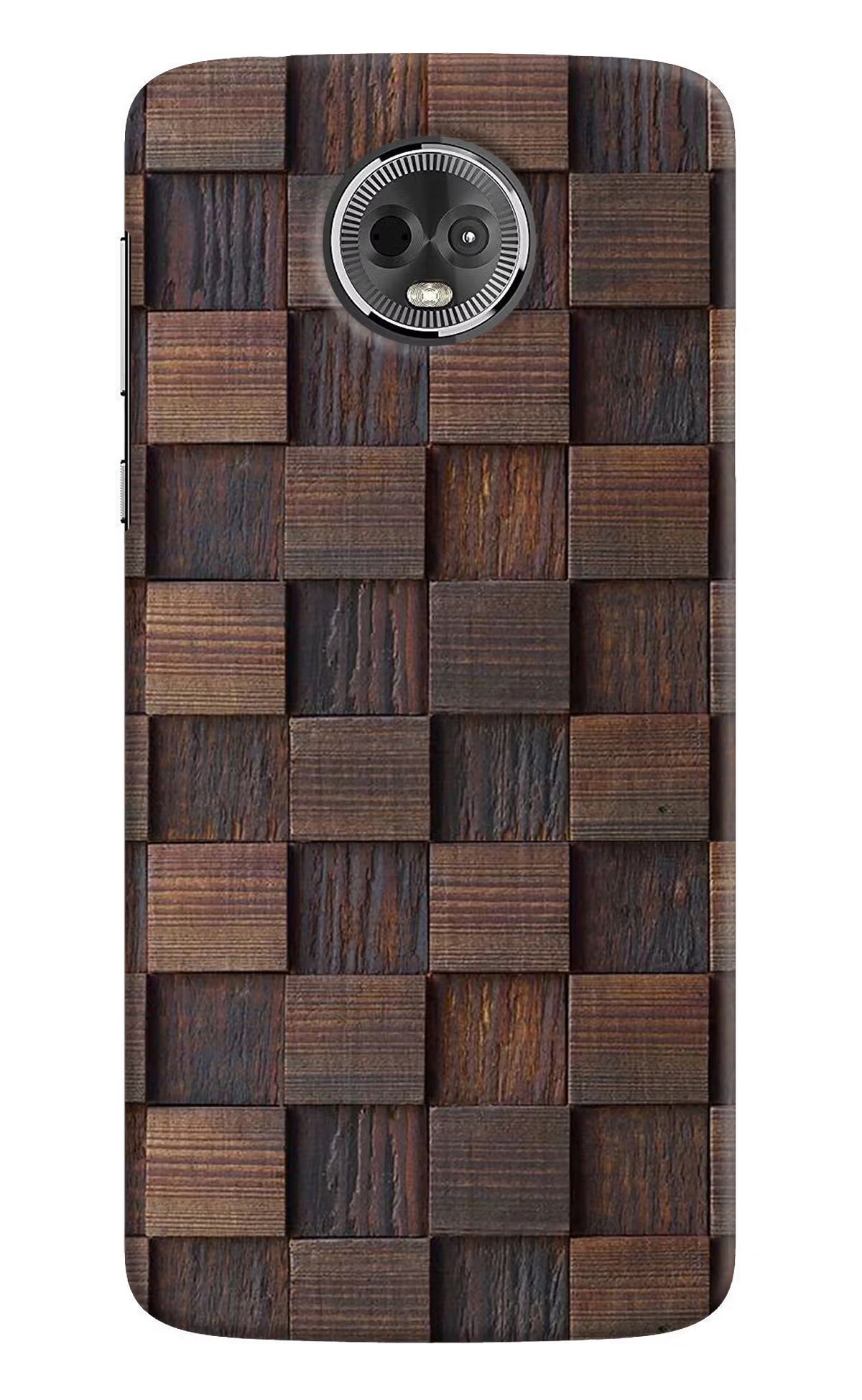 Wooden Cube Design Moto E5 Plus Hard Case Back Cover by Casekaro