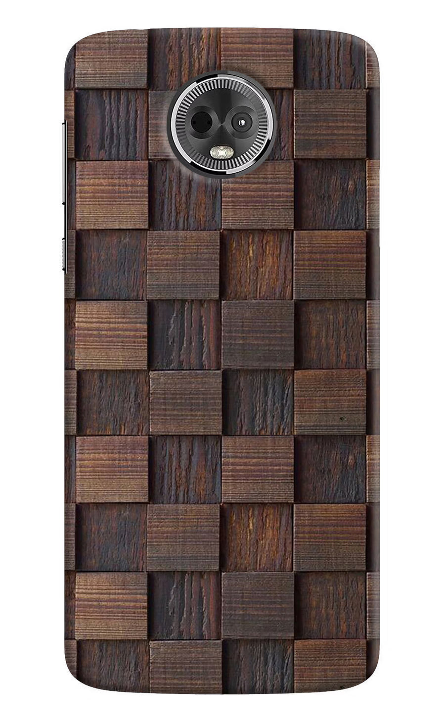 Wooden Cube Design Moto E5 Plus Back Cover, Hard case
