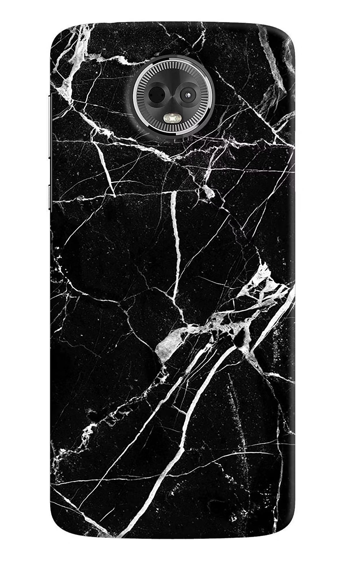 Black Marble Pattern Moto E5 Plus Hard Case Back Cover by Casekaro