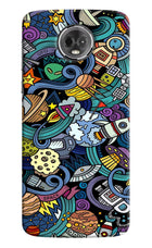 Space Abstract Moto E5 Plus Hard Case Back Cover by Casekaro