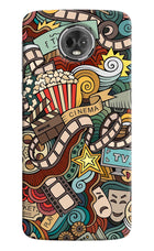 Cinema Abstract Moto E5 Plus Hard Case Back Cover by Casekaro