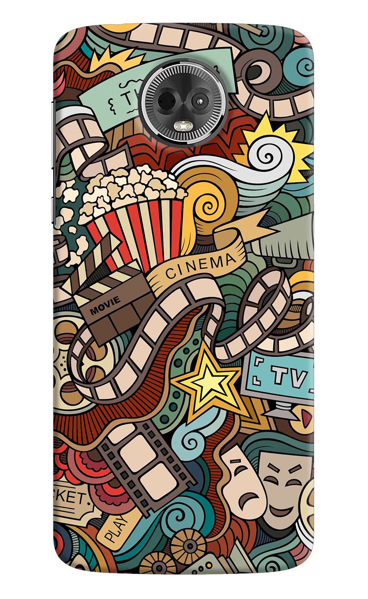 Cinema Abstract Moto E5 Plus Hard Case Back Cover by Casekaro