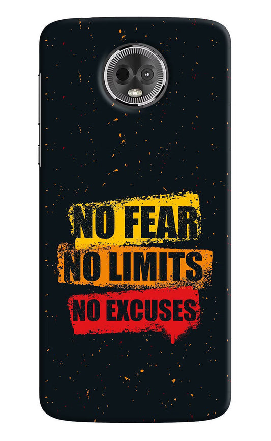 No Fear No Limits No Excuse Moto E5 Plus Hard Case Back Cover by Casekaro