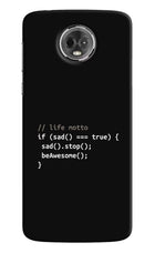 Life Motto Code Moto E5 Plus Hard Case Back Cover by Casekaro