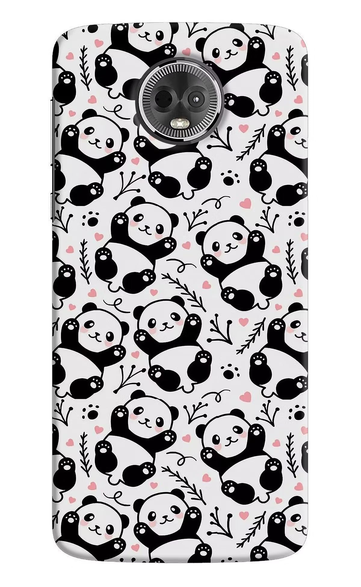 Cute Panda Moto E5 Plus Hard Case Back Cover by Casekaro