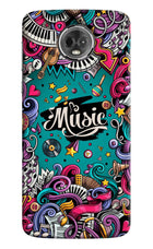 Music Graffiti Moto E5 Plus Hard Case Back Cover by Casekaro