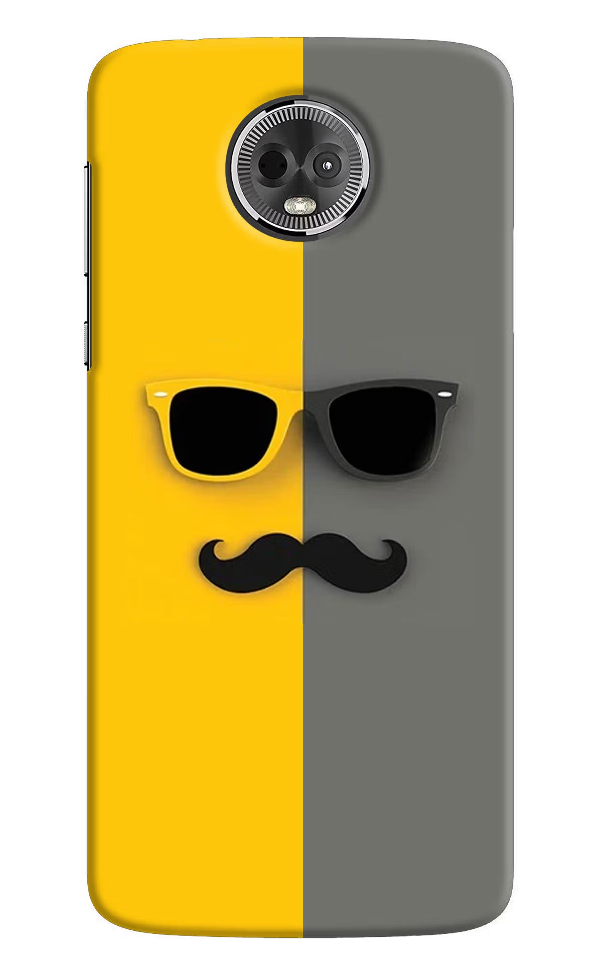 Sunglasses with Mustache Moto E5 Plus Hard Case Back Cover by Casekaro