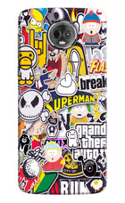 Sticker Bomb Moto E5 Plus Hard Case Back Cover by Casekaro