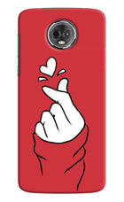 Korean Love Sign Moto E5 Plus Hard Case Back Cover by Casekaro
