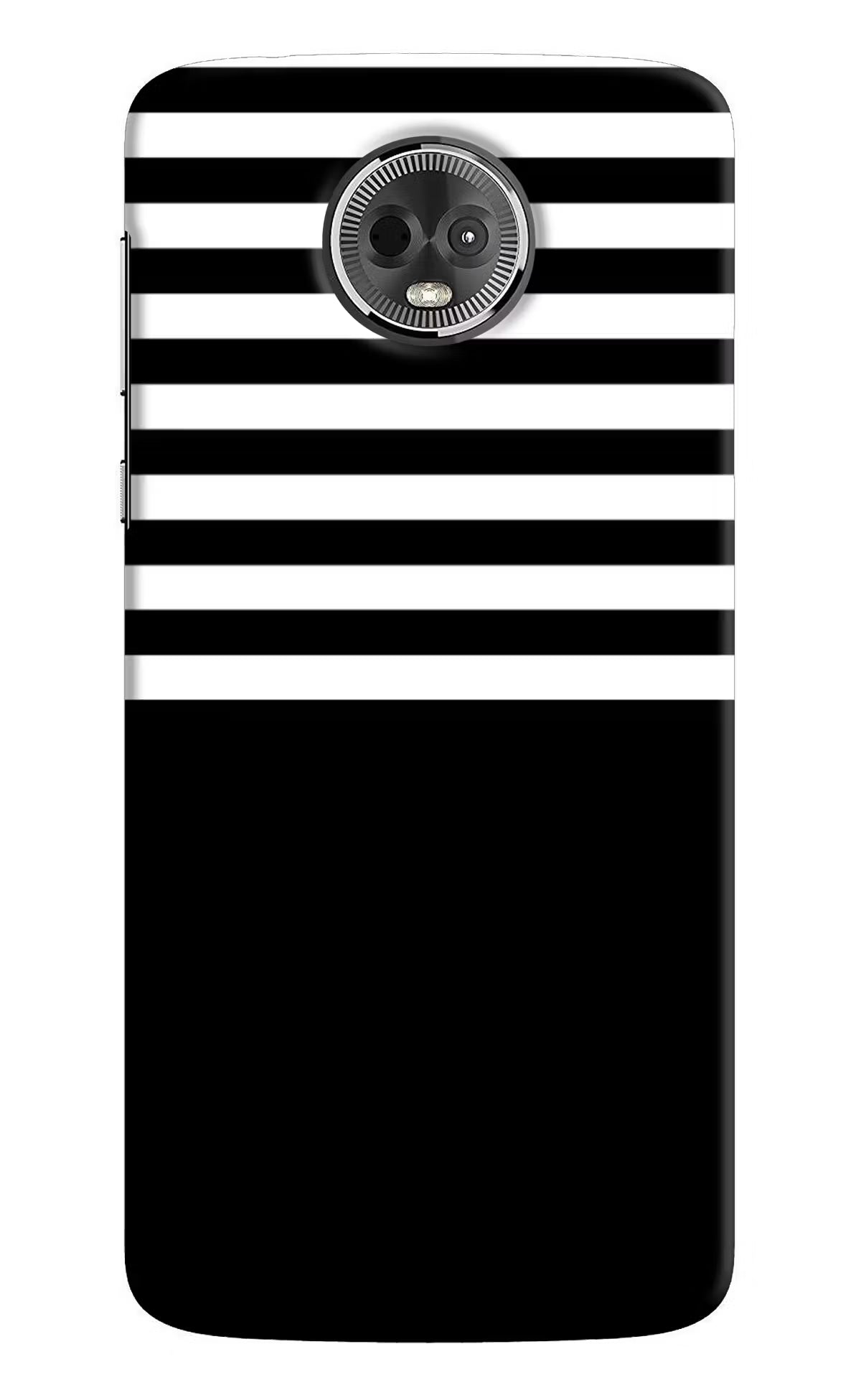 Black and White Print Moto E5 Plus Hard Case Back Cover by Casekaro