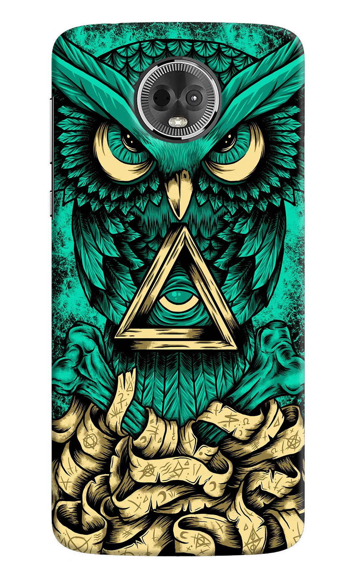 Green Owl Moto E5 Plus Hard Case Back Cover by Casekaro