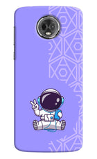 Cute Astronaut Chilling Moto E5 Plus Hard Case Back Cover by Casekaro
