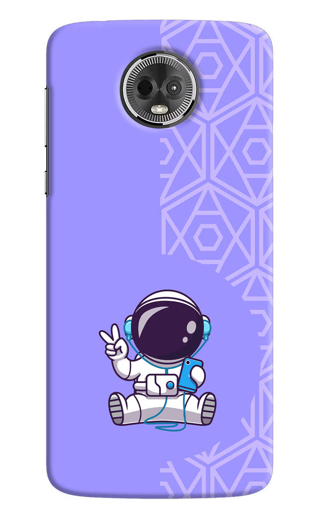 Cute Astronaut Chilling Moto E5 Plus Hard Case Back Cover by Casekaro
