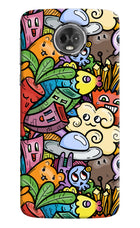 Veggie Doodle Moto E5 Plus Hard Case Back Cover by Casekaro