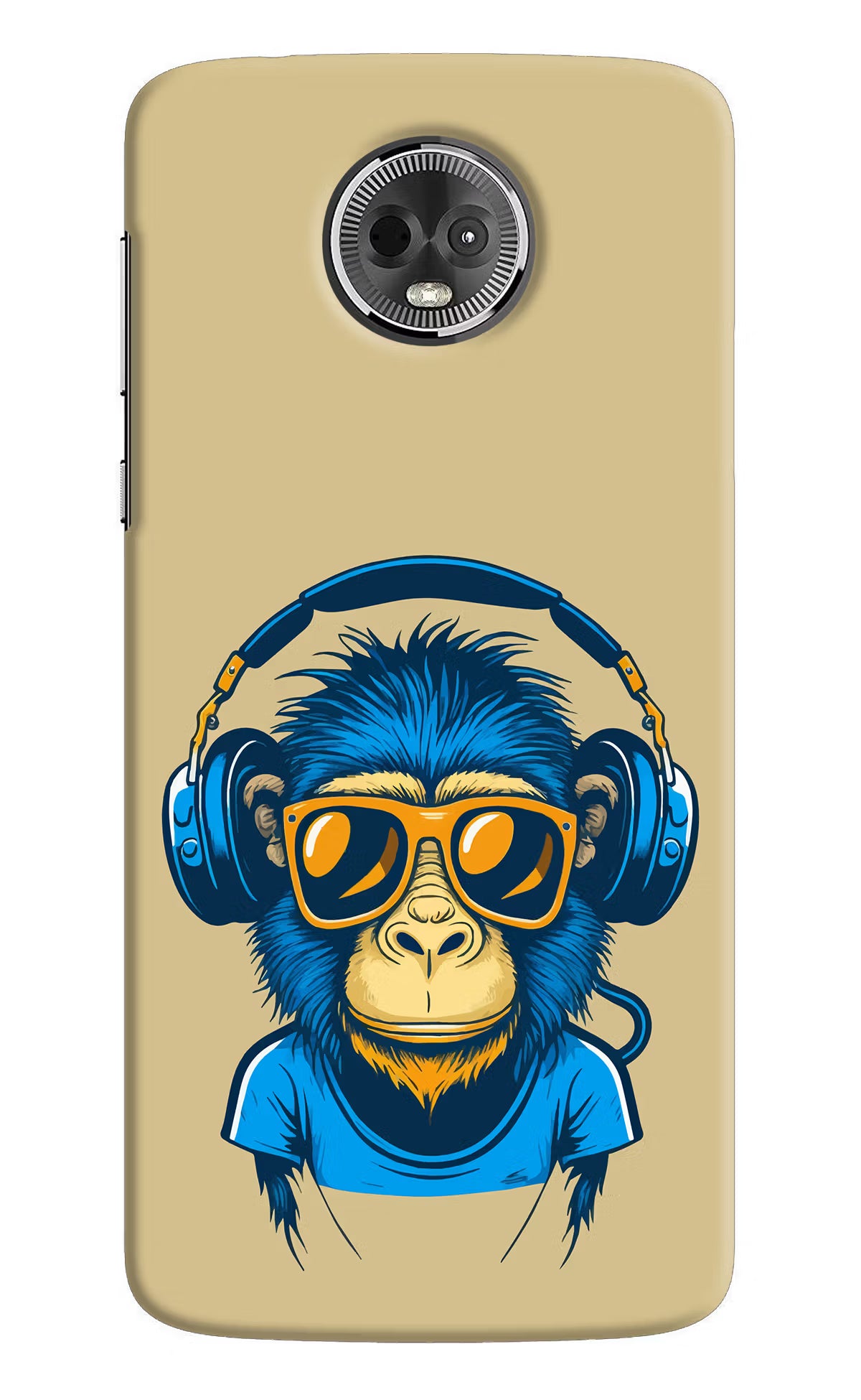 Monkey Headphone Moto E5 Plus Hard Case Back Cover by Casekaro