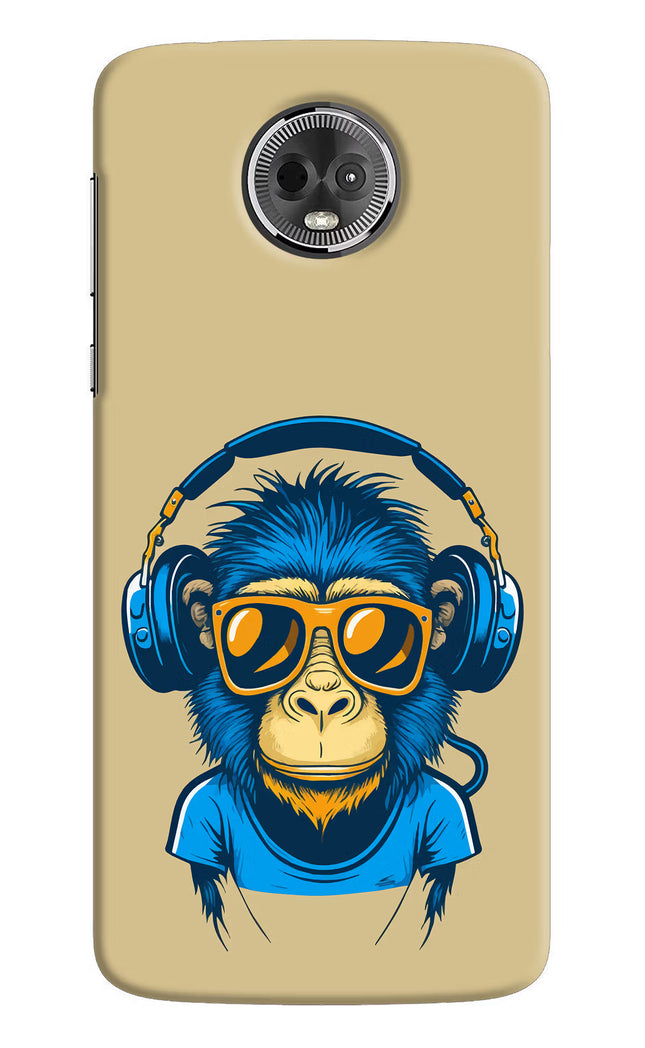 Monkey Headphone Moto E5 Plus Hard Case Back Cover by Casekaro