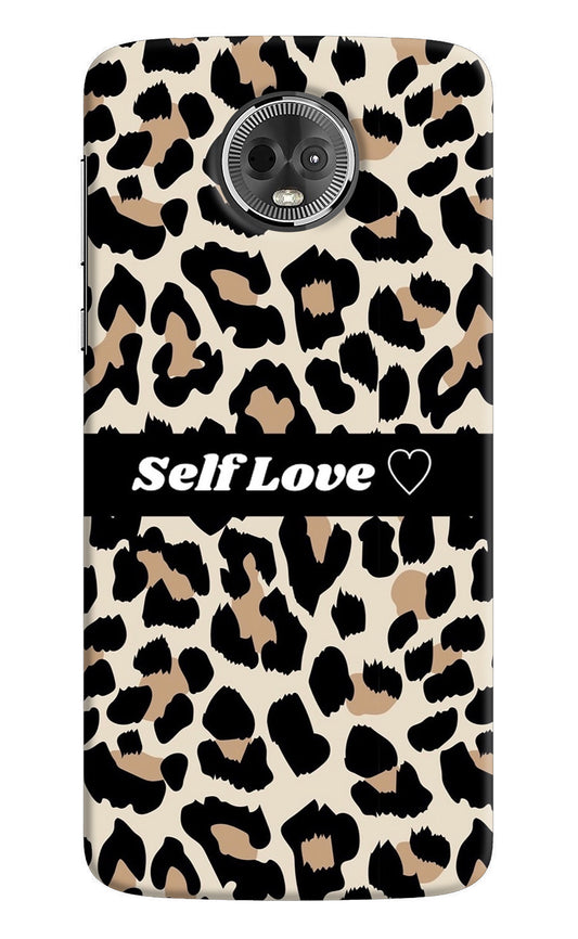 Leopard Print Self Love Moto E5 Plus Back Cover